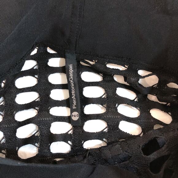 Pier Antonio Gaspari Black Mesh Perforated Net Cutout Retro Dress - Picture 6 of 11